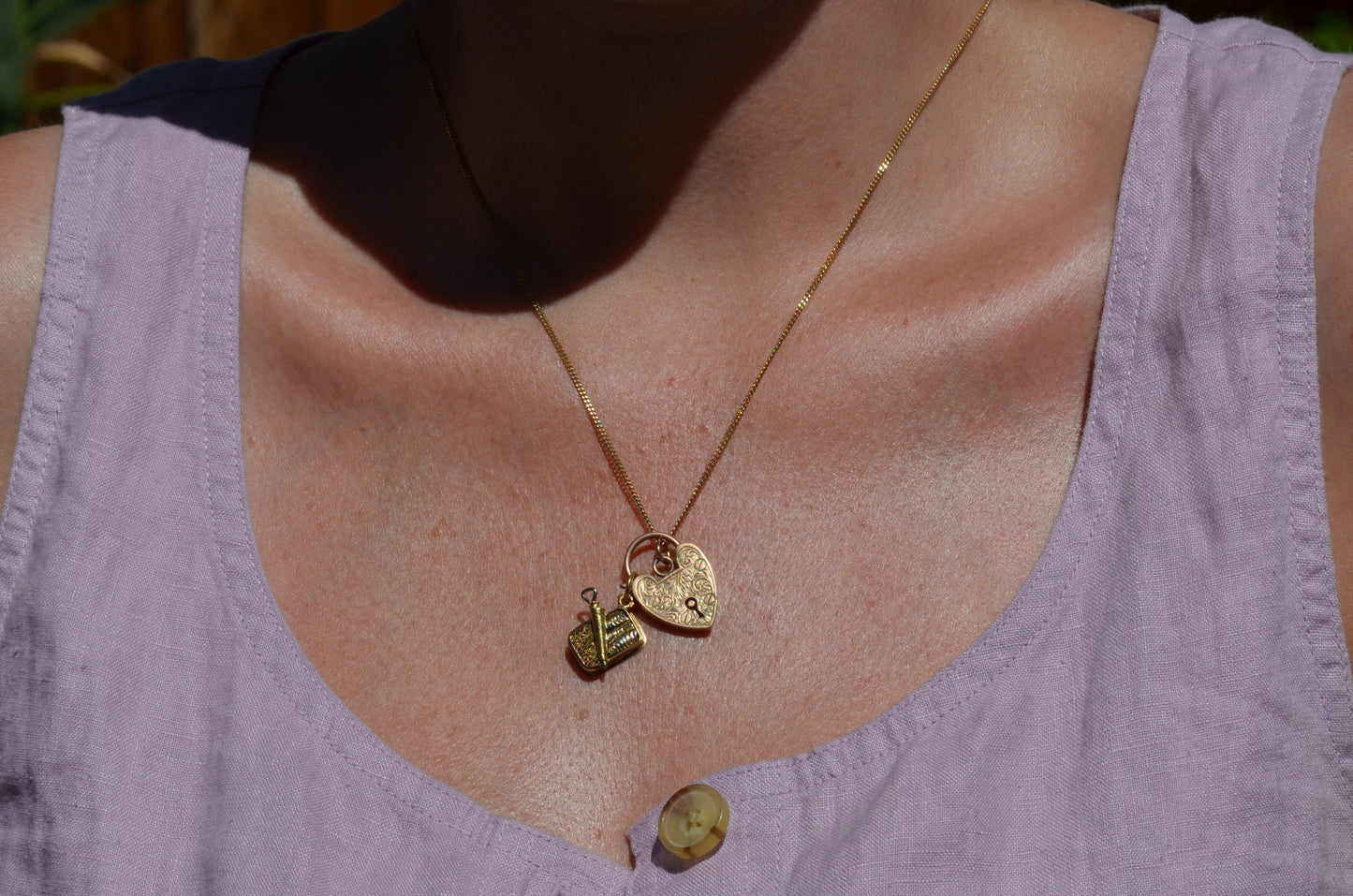 Large Engraved Heart Padlock