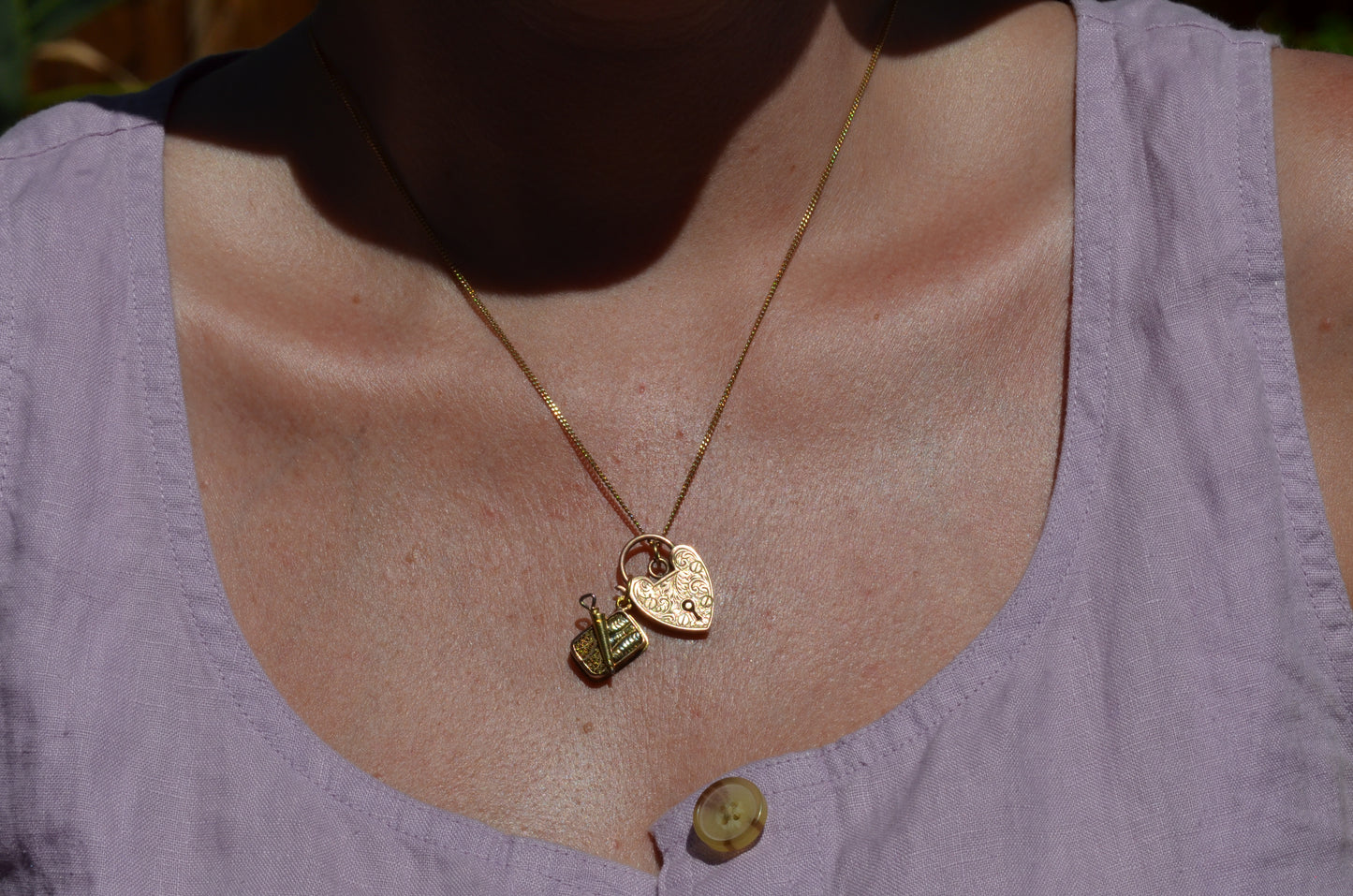 Large Engraved Heart Padlock