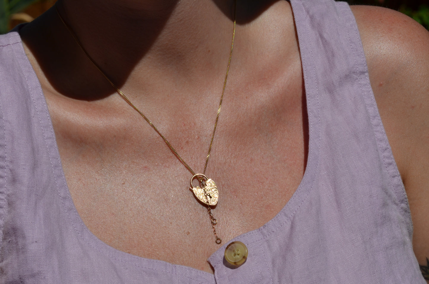 Medium Engraved Heart Padlock