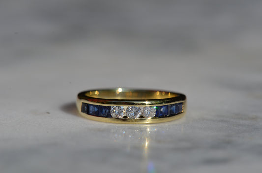 Sapphire and Diamond Half Eternity