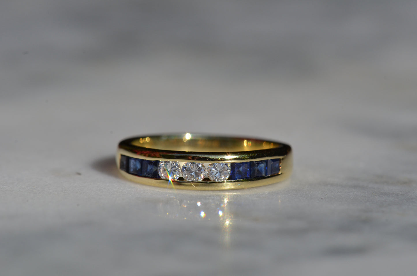 Sapphire and Diamond Half Eternity