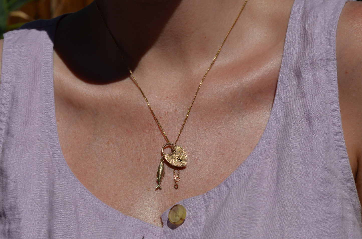 Medium Engraved Heart Padlock