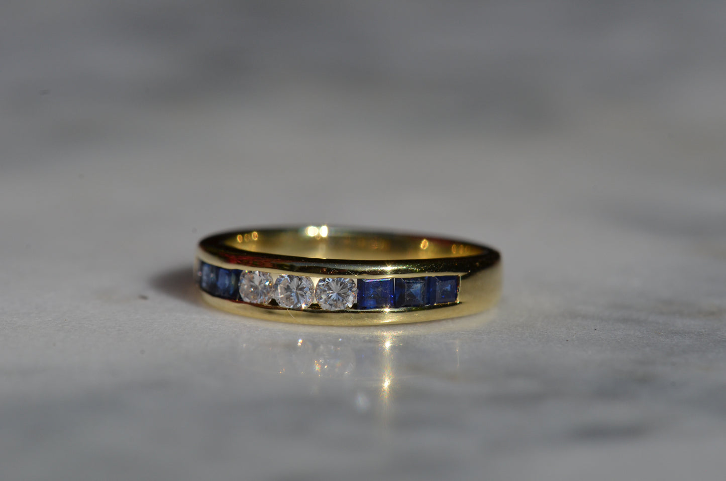 Sapphire and Diamond Half Eternity