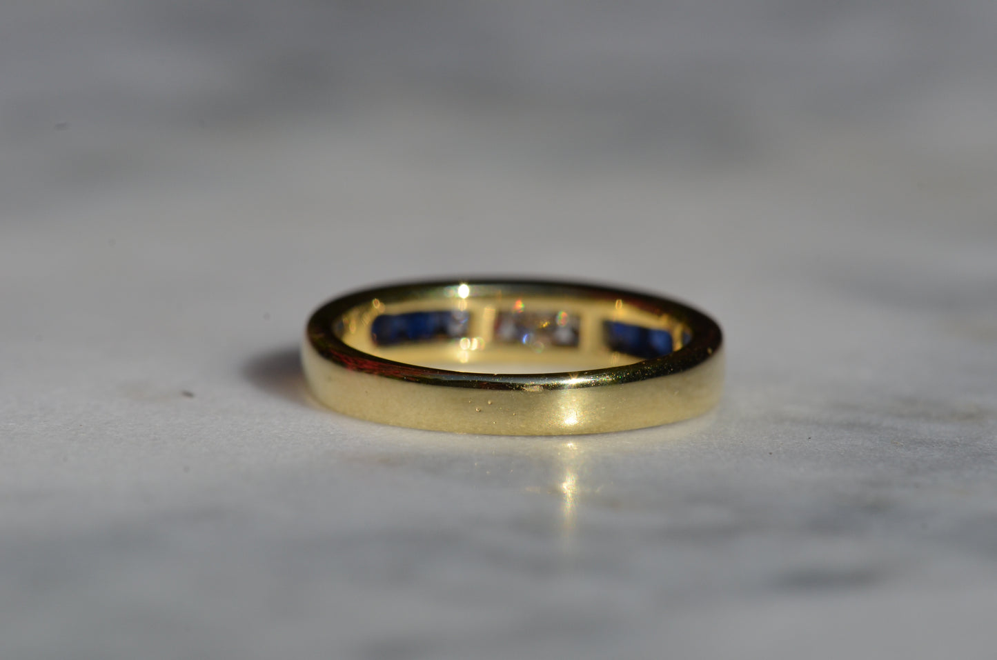 Sapphire and Diamond Half Eternity