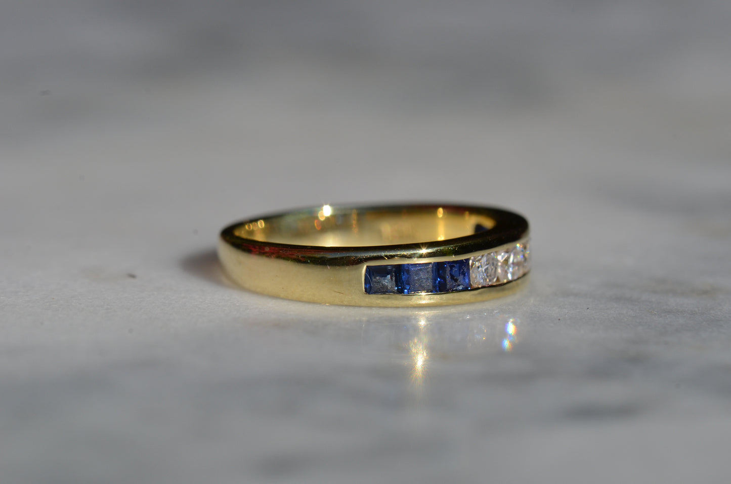 Sapphire and Diamond Half Eternity