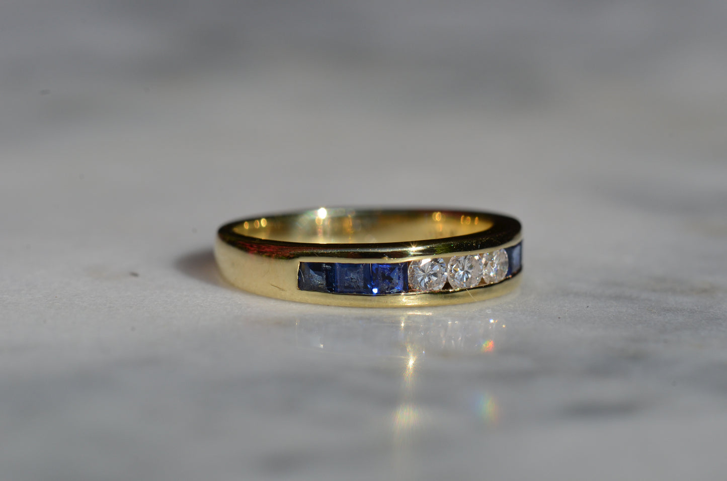Sapphire and Diamond Half Eternity