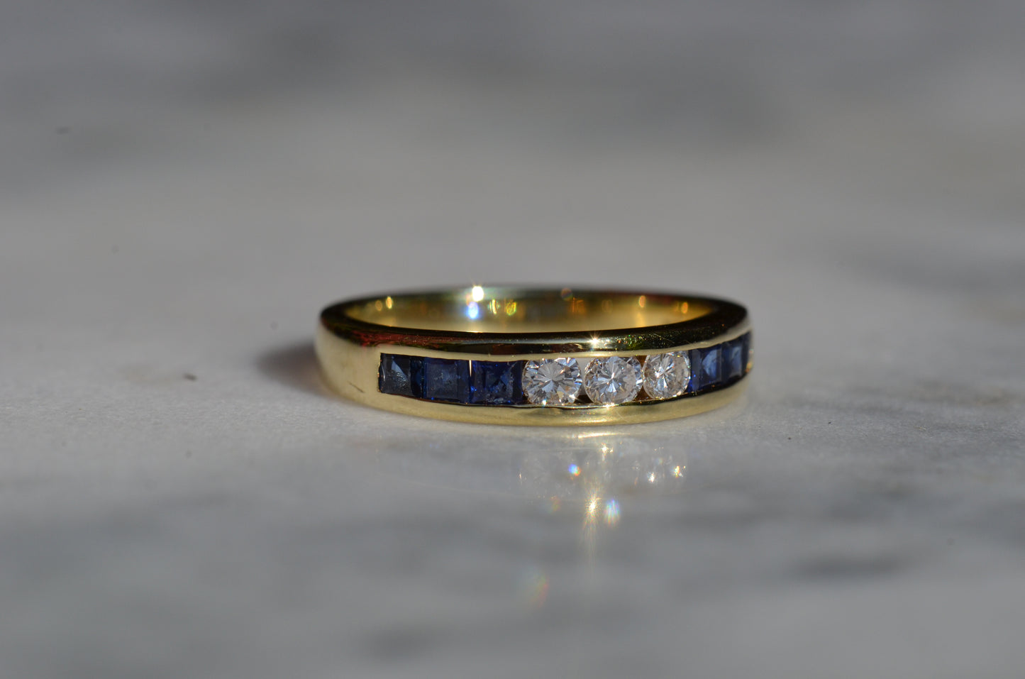 Sapphire and Diamond Half Eternity