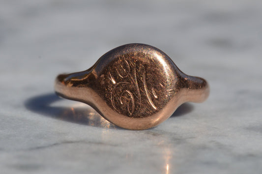 Round and Rosy Antique Signet EH