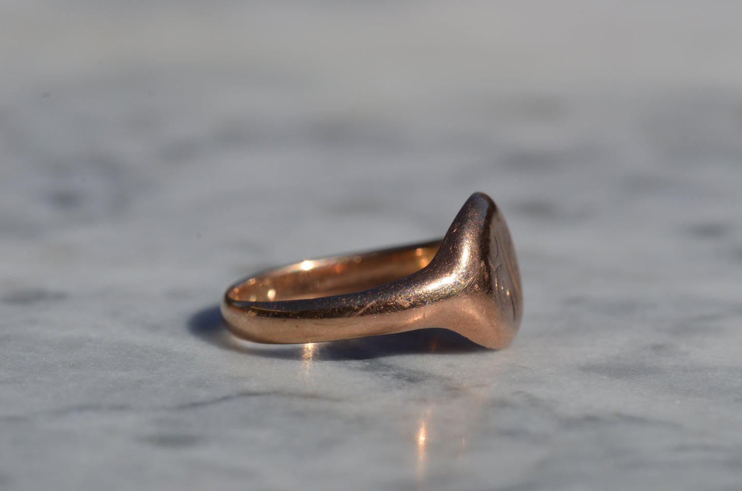 Round and Rosy Antique Signet EH