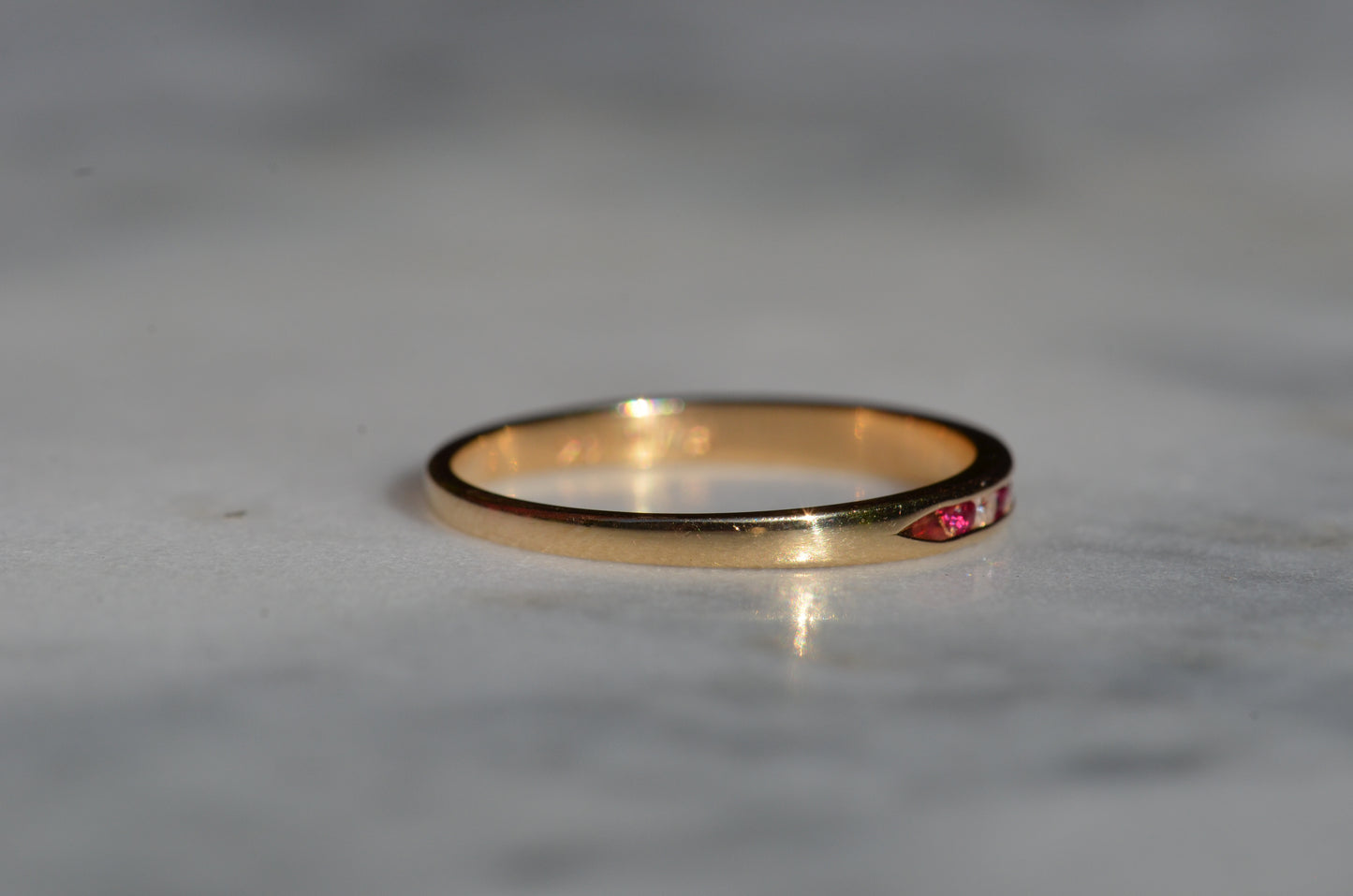 Ruby and Diamond Half Eternity Band