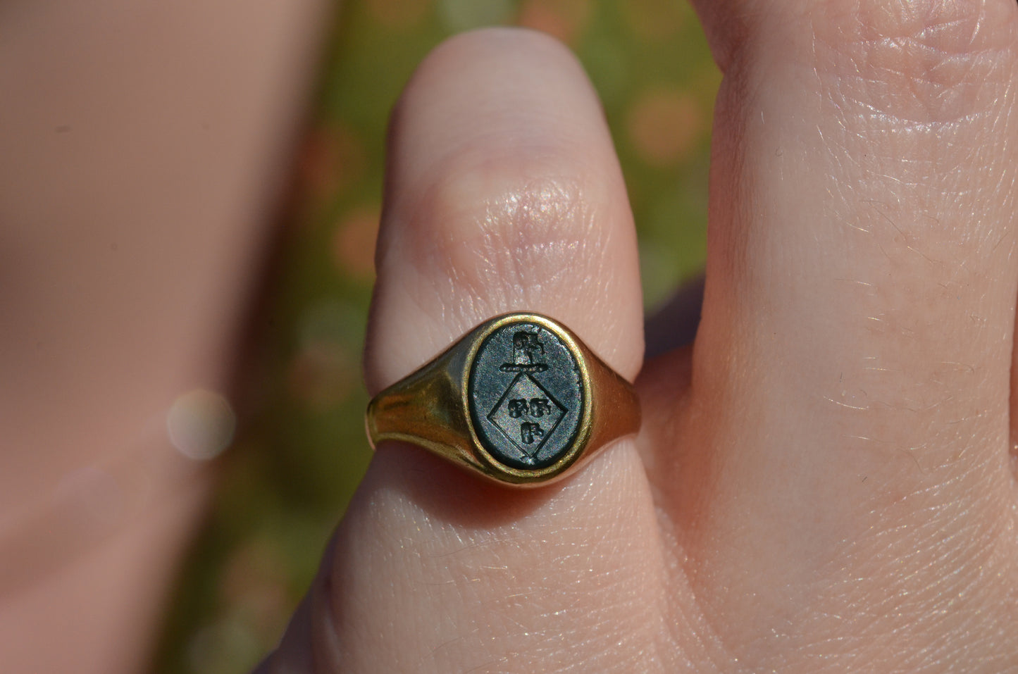 Petite Bloodstone Crest Ring