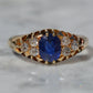 Velvety Edwardian Sapphire Navette Ring