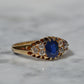 Velvety Edwardian Sapphire Navette Ring