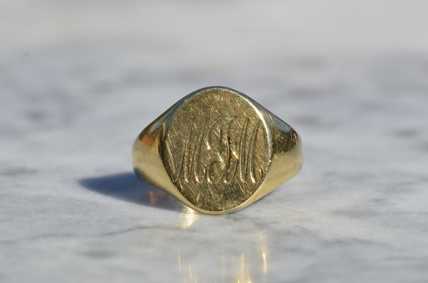 Heavy Midcentury Signet Ring MFM