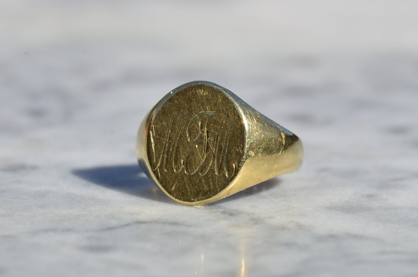 Heavy Midcentury Signet Ring MFM