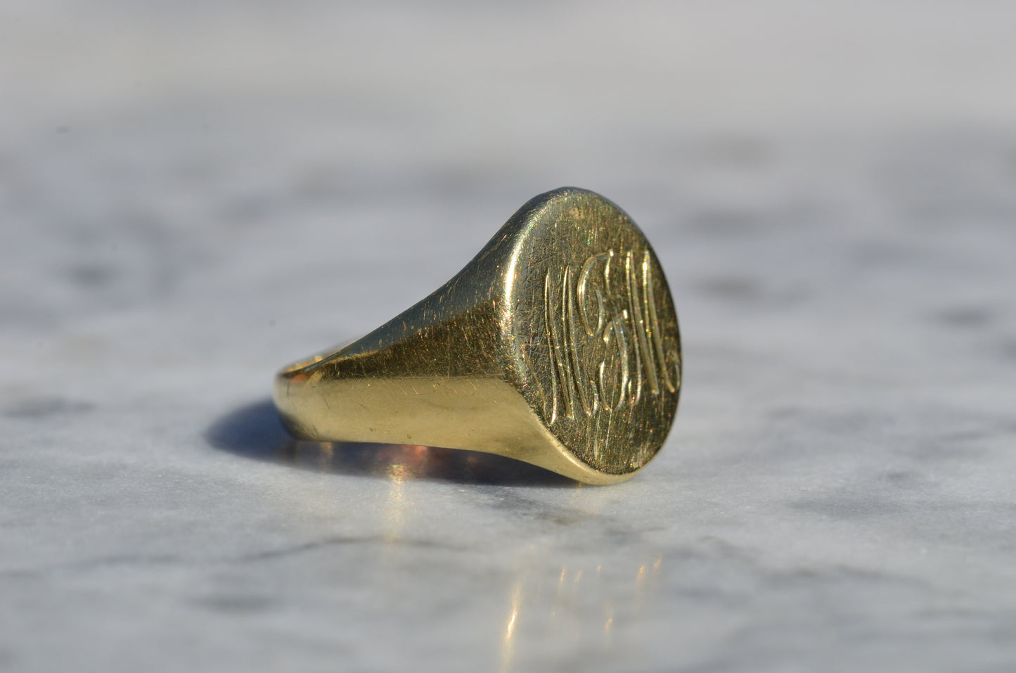 Heavy Midcentury Signet Ring MFM