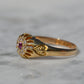 Scintillating Antique Ruby Halo Belcher Ring