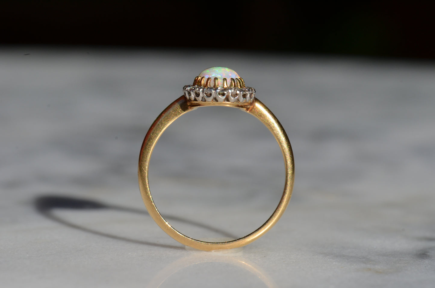 Dazzling Antique French Opal Halo