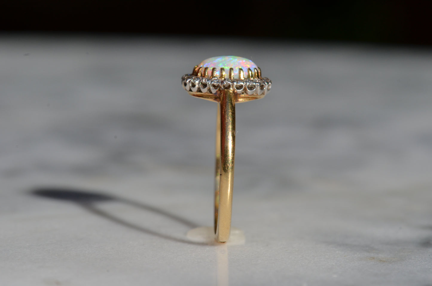 Dazzling Antique French Opal Halo