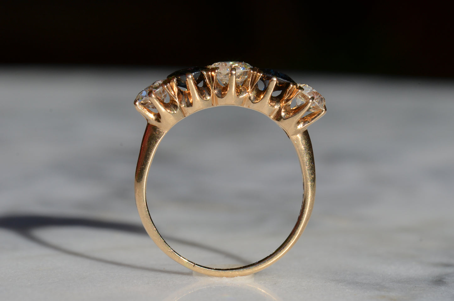 Dazzling Sapphire and Diamond Five Stone Band