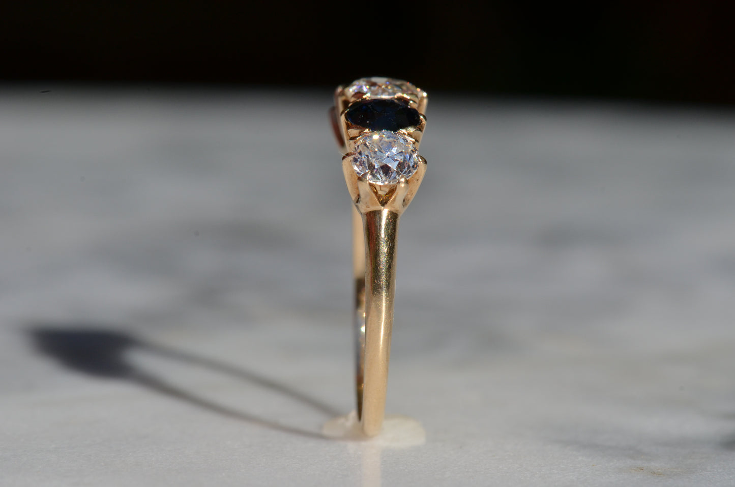 Dazzling Sapphire and Diamond Five Stone Band