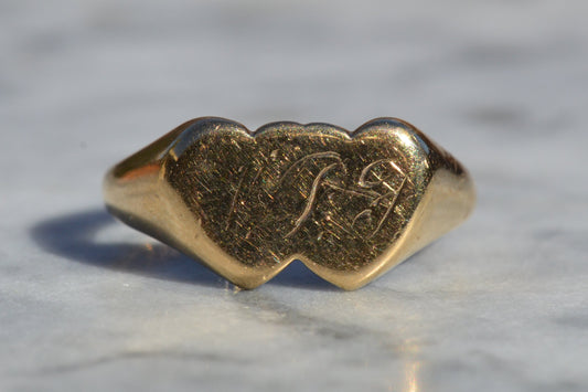 Tender Double Heart Signet