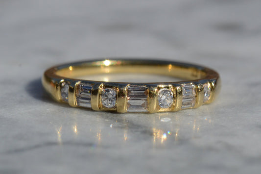 Scintillating Mixed Cut Diamond Band