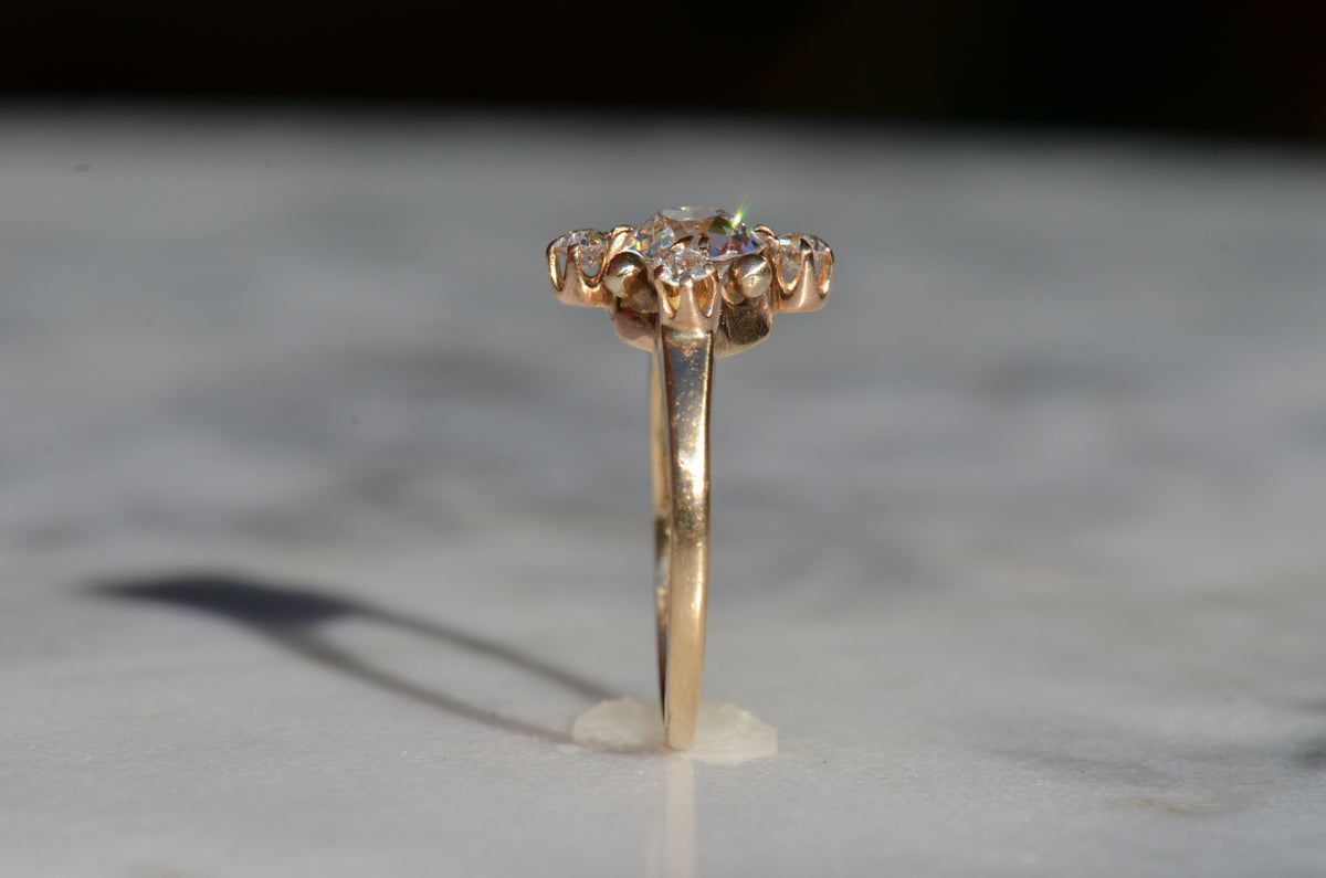 Antique Diamond Cardinal Ring