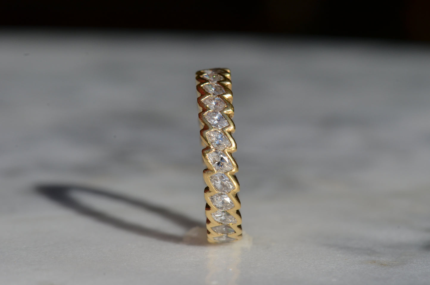Sensational Diagonal Marquise Eternity Band