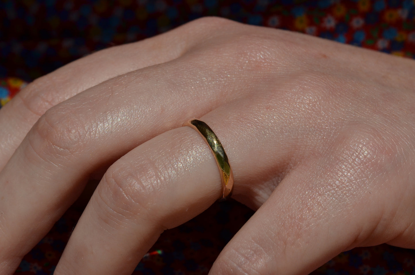 Vintage Faceted Gold Band