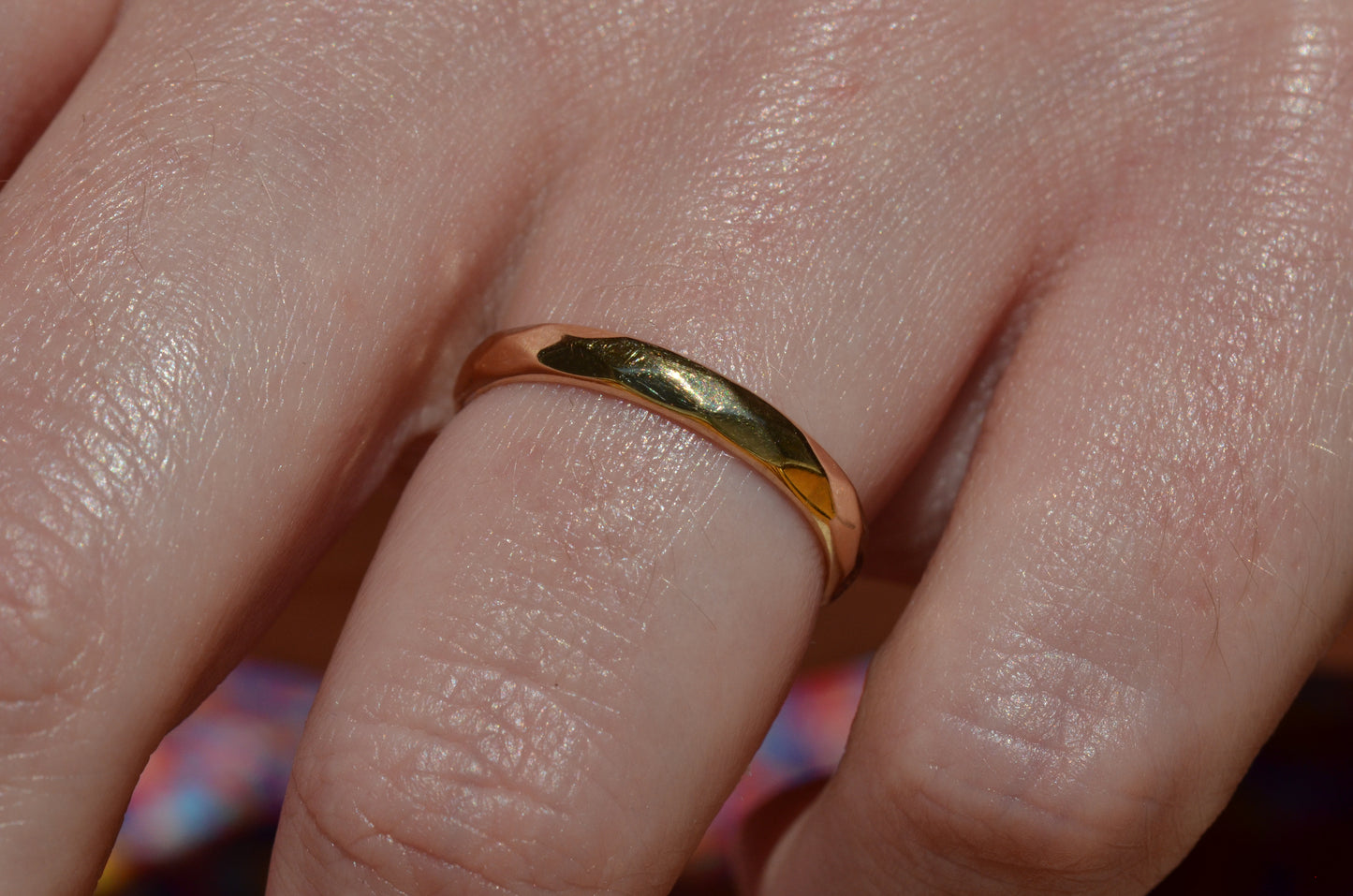 Vintage Faceted Gold Band