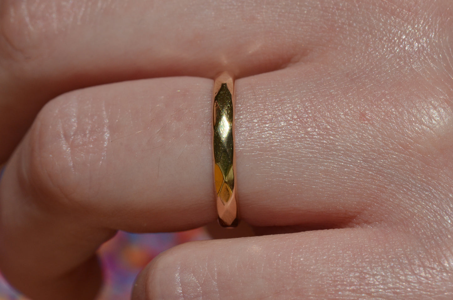 Vintage Faceted Gold Band
