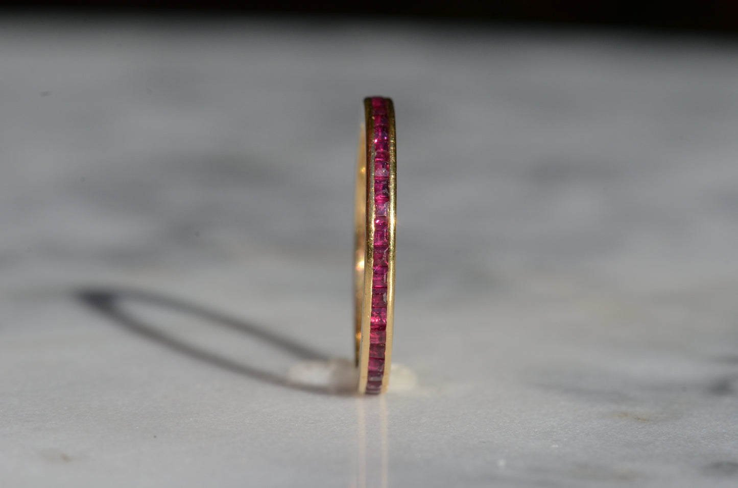Slim Synthetic Ruby Eternity Band
