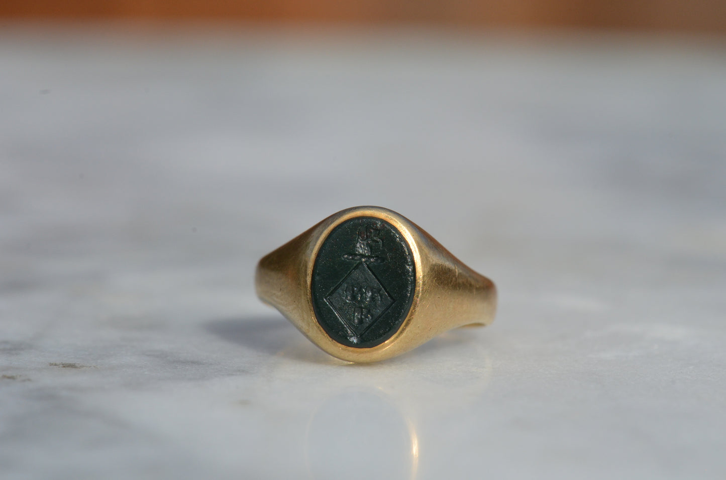 Petite Bloodstone Crest Ring