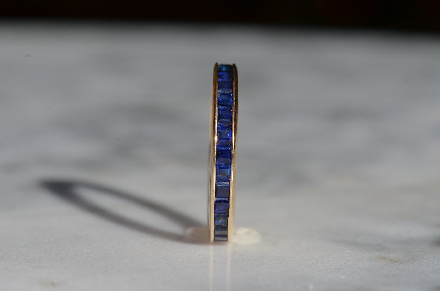 Velvety Synthetic Sapphire Eternity Band
