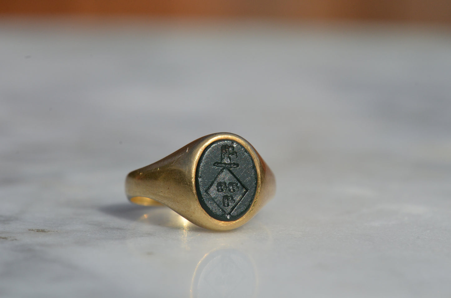 Petite Bloodstone Crest Ring