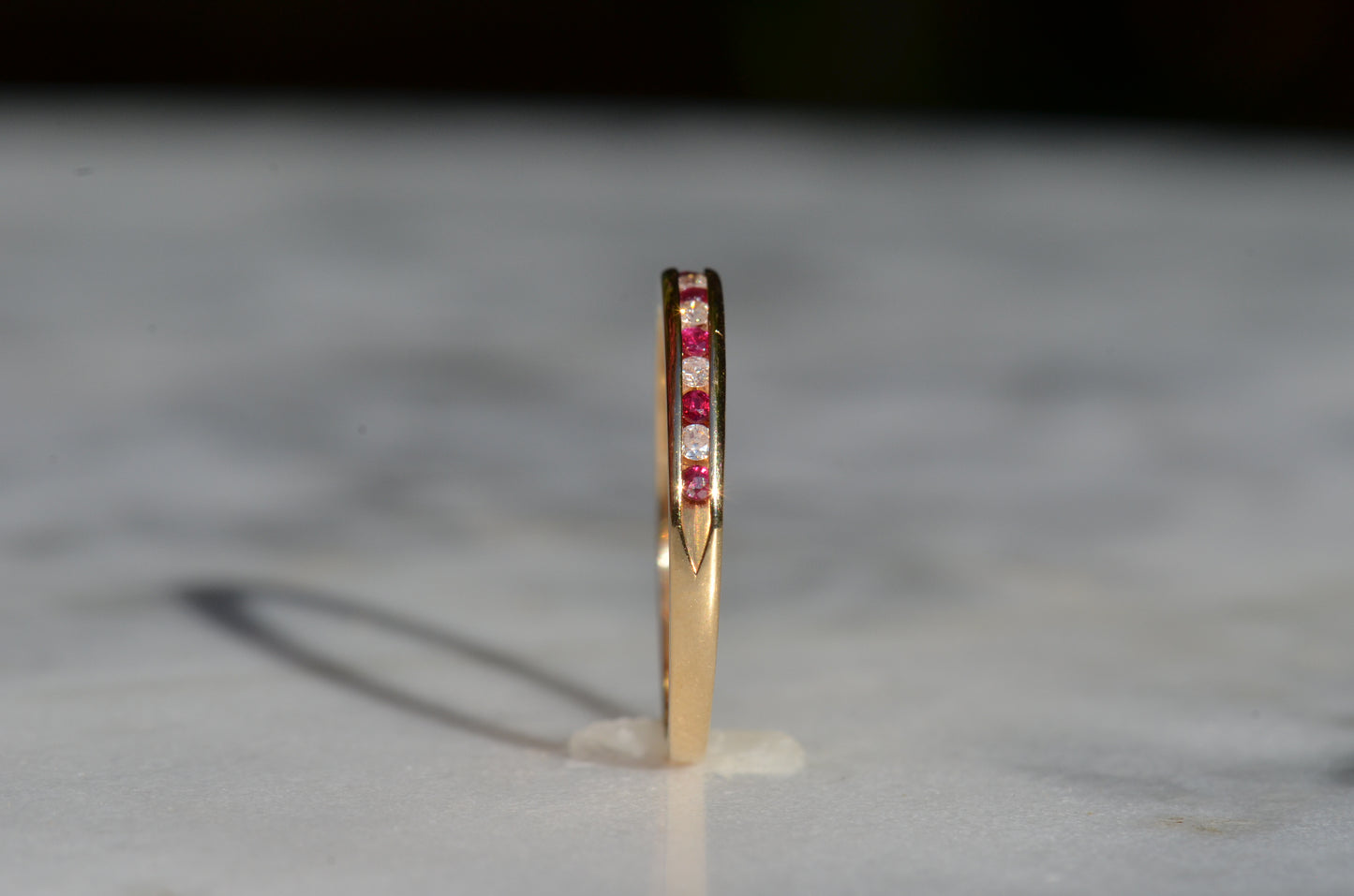 Ruby and Diamond Half Eternity Band