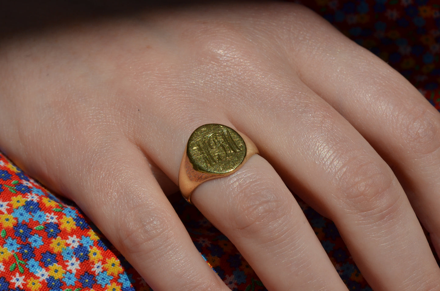 Heavy Midcentury Signet Ring MFM