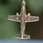 Vintage Gold Plane Charm