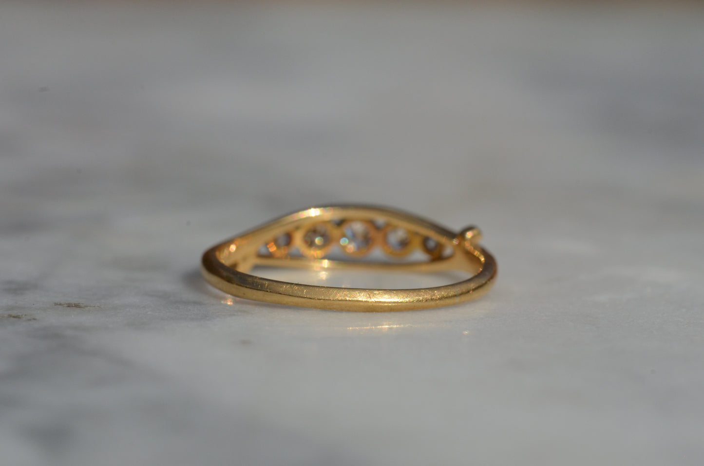 Elegant Edwardian Five Stone Band