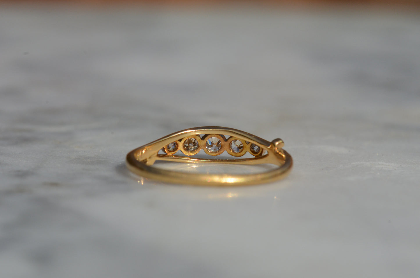 Elegant Edwardian Five Stone Band