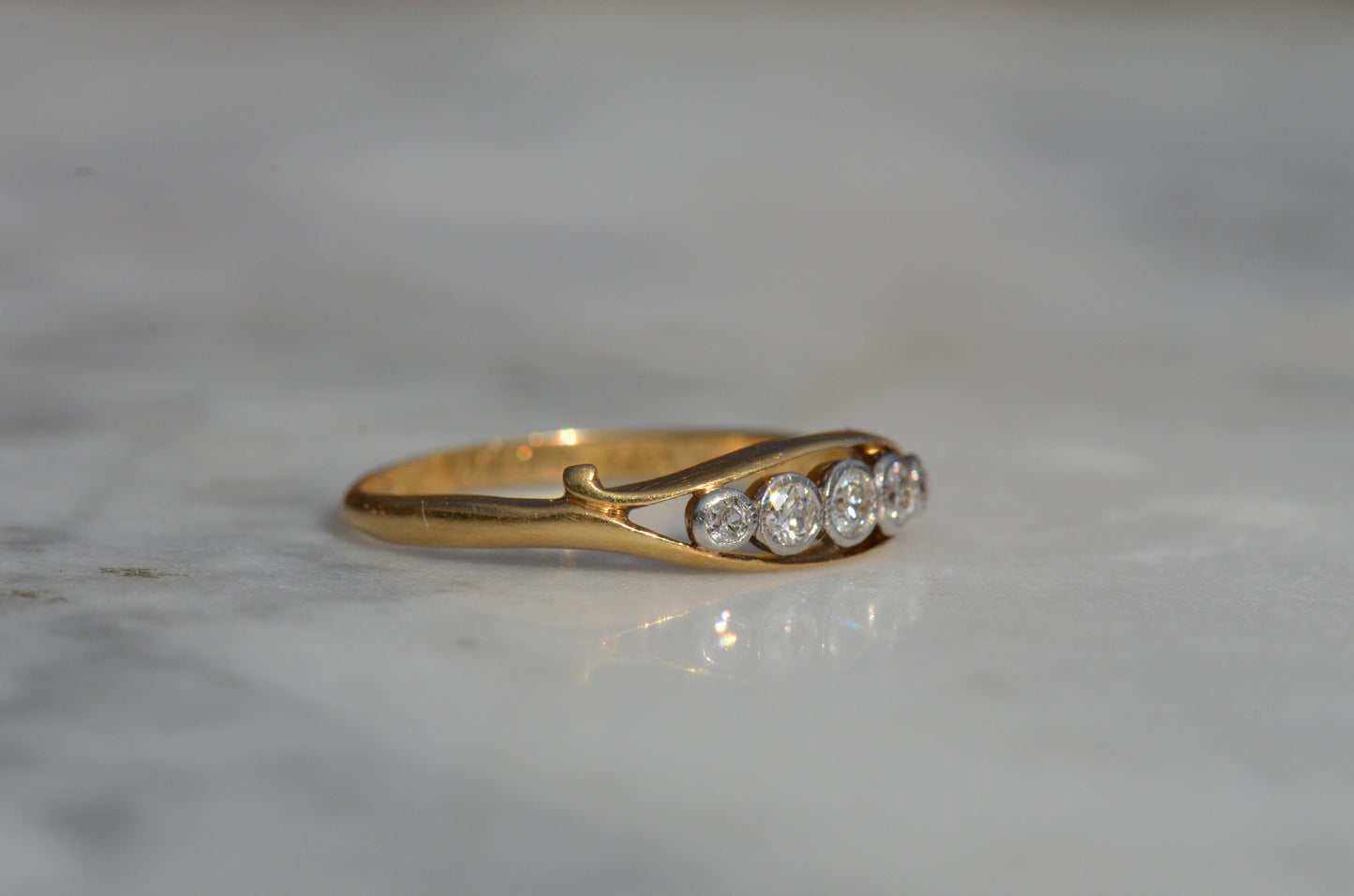 Elegant Edwardian Five Stone Band