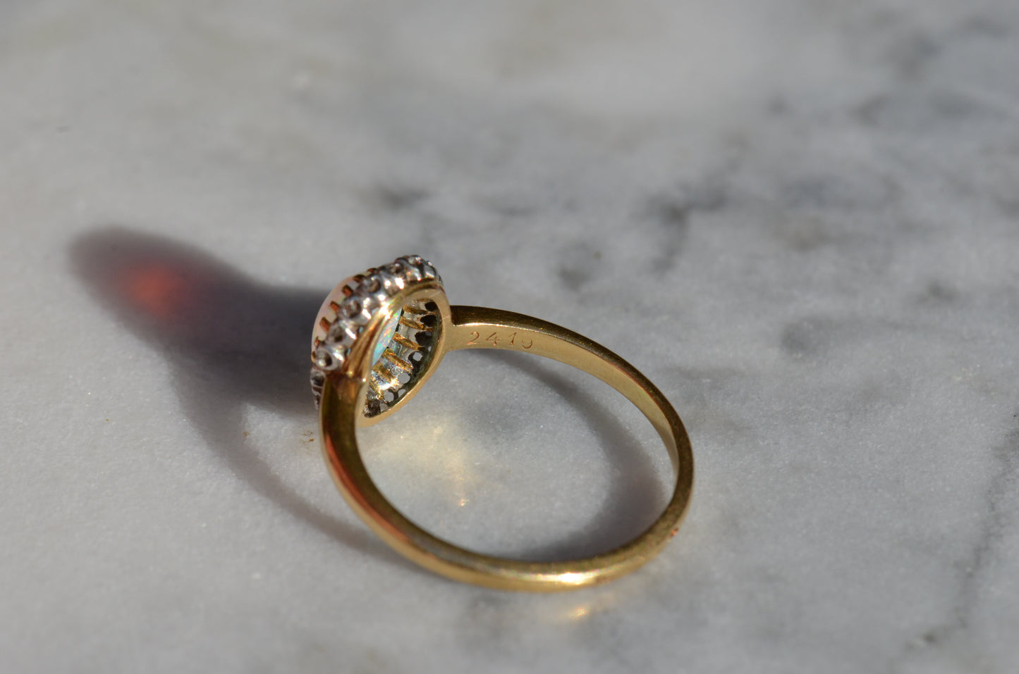 Dazzling Antique French Opal Halo