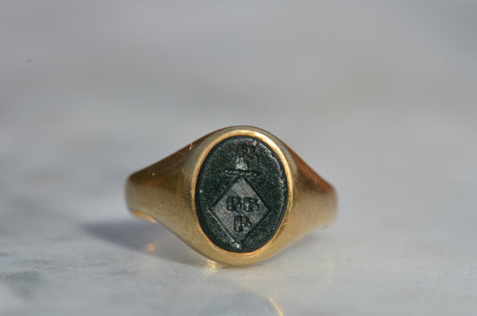 Petite Bloodstone Crest Ring