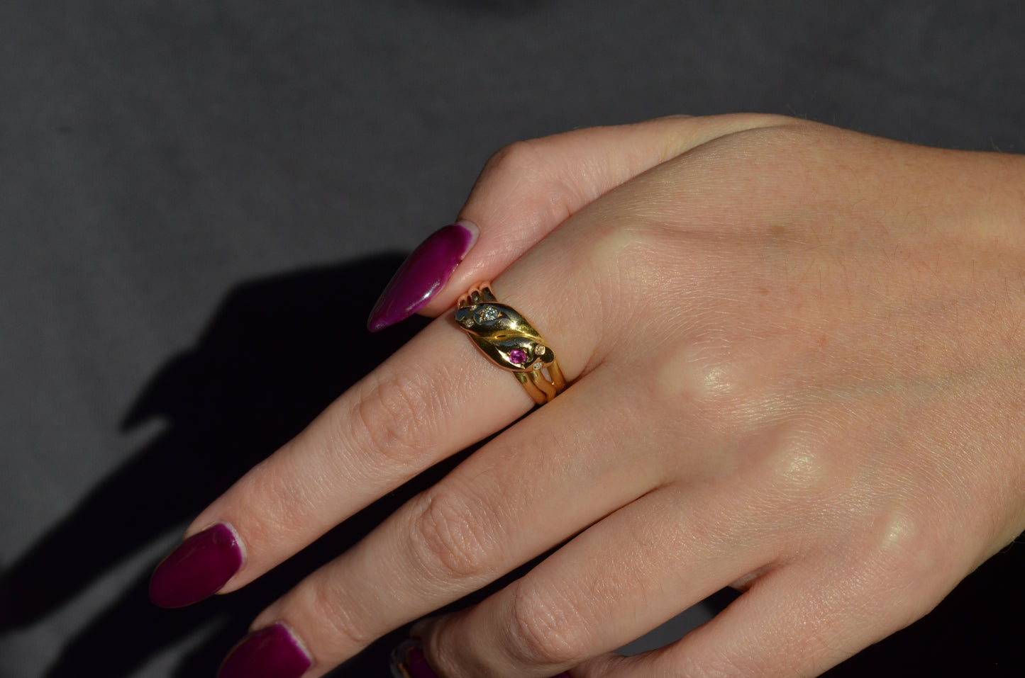 Romantic Victorian Twin Snakes Ring