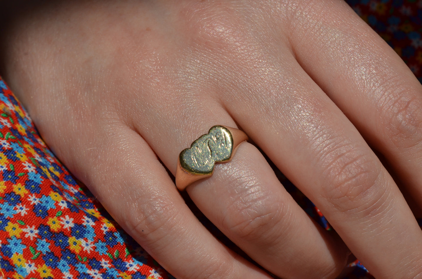 Tender Double Heart Signet