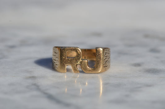Heavy Letter Ring RJ