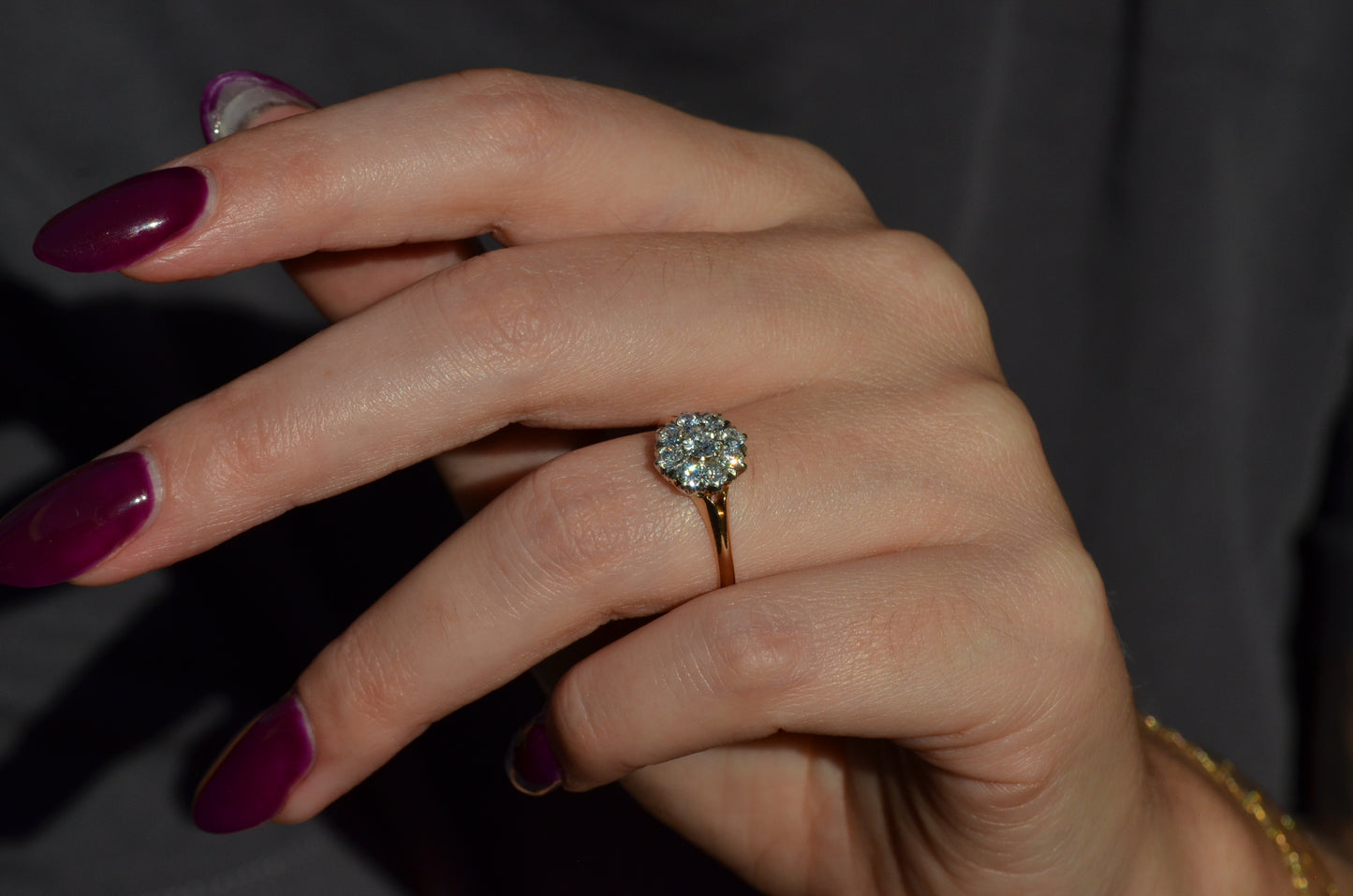 Scintillating Vintage Old Euro Cluster Ring