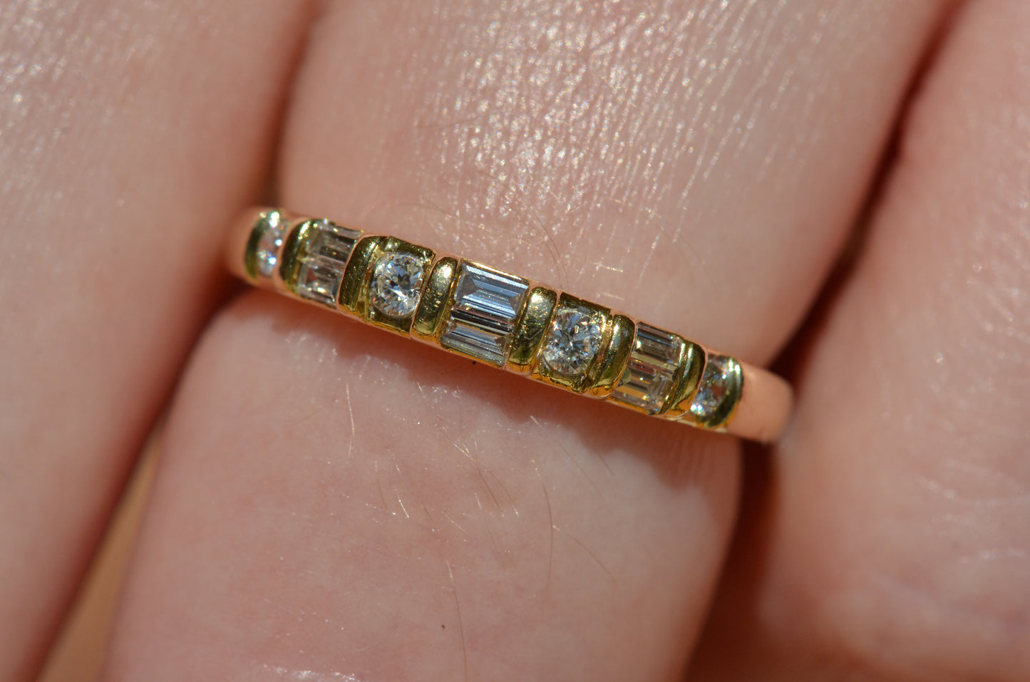 Scintillating Mixed Cut Diamond Band