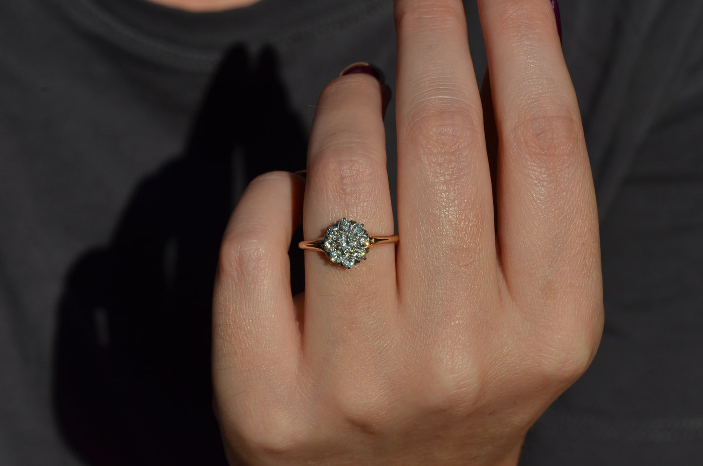 Scintillating Vintage Old Euro Cluster Ring